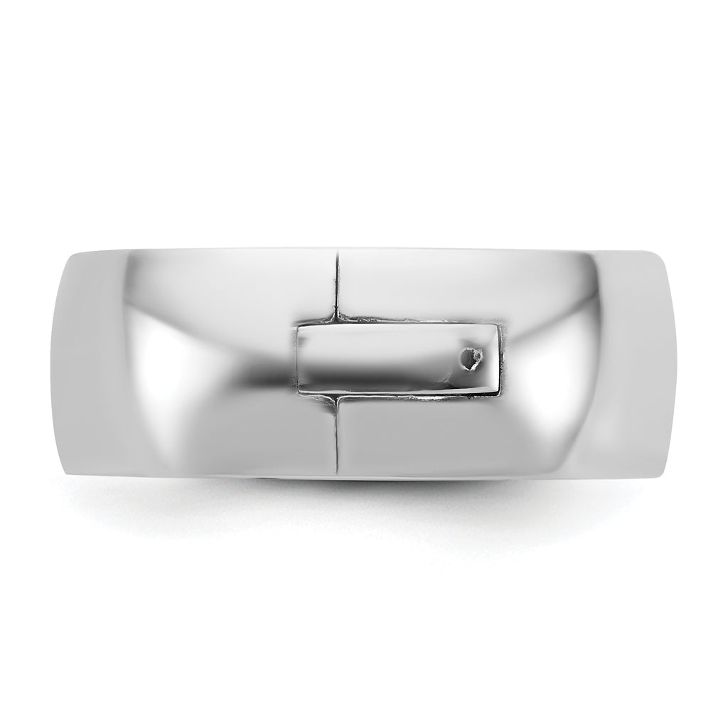 14kw CLIQ 8mm Hinged Half Round Wedding Band