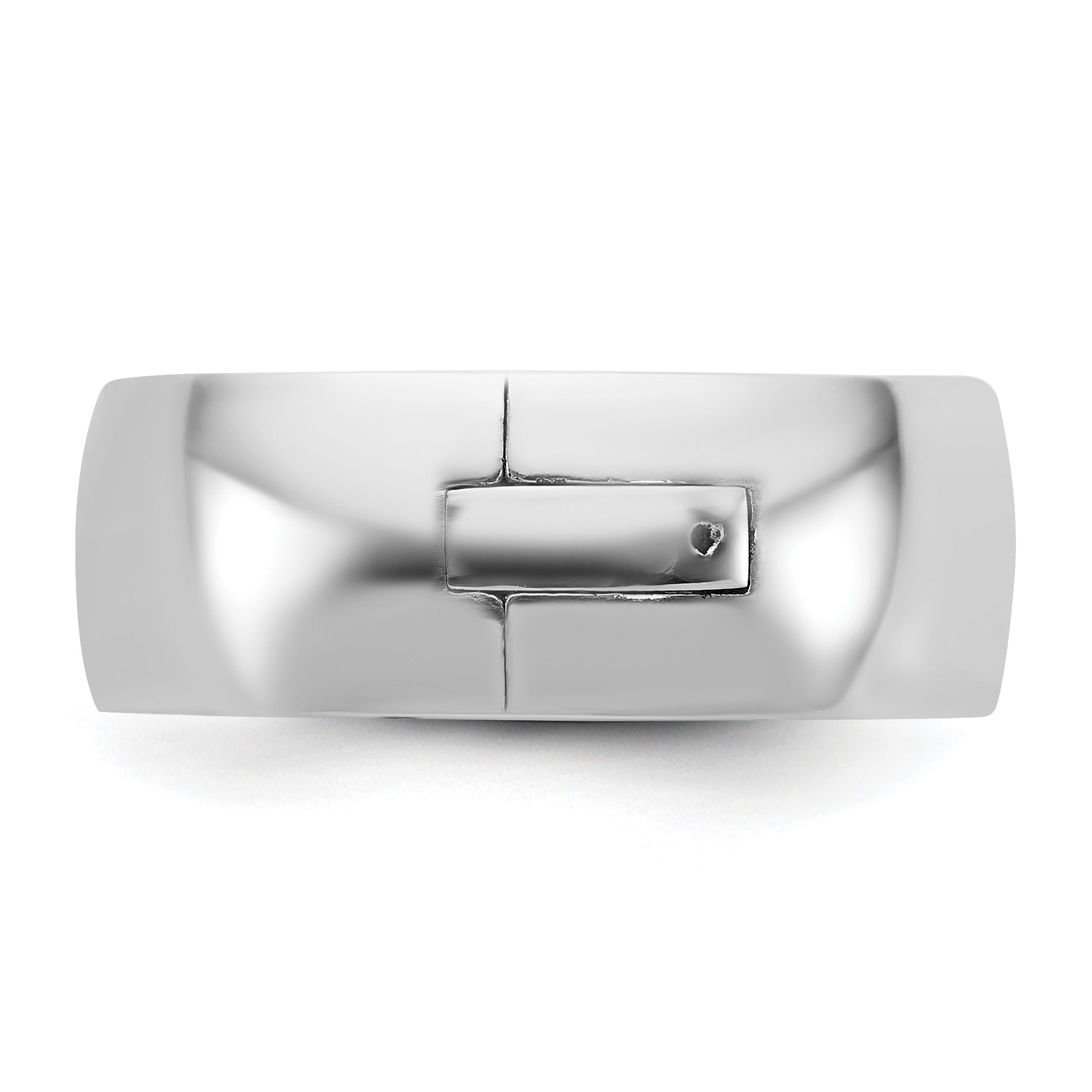 14kw CLIQ 8mm Hinged Half Round Wedding Band