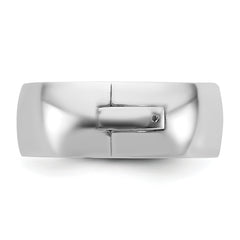 14kw CLIQ 8mm Hinged Half Round Wedding Band Size 12.5