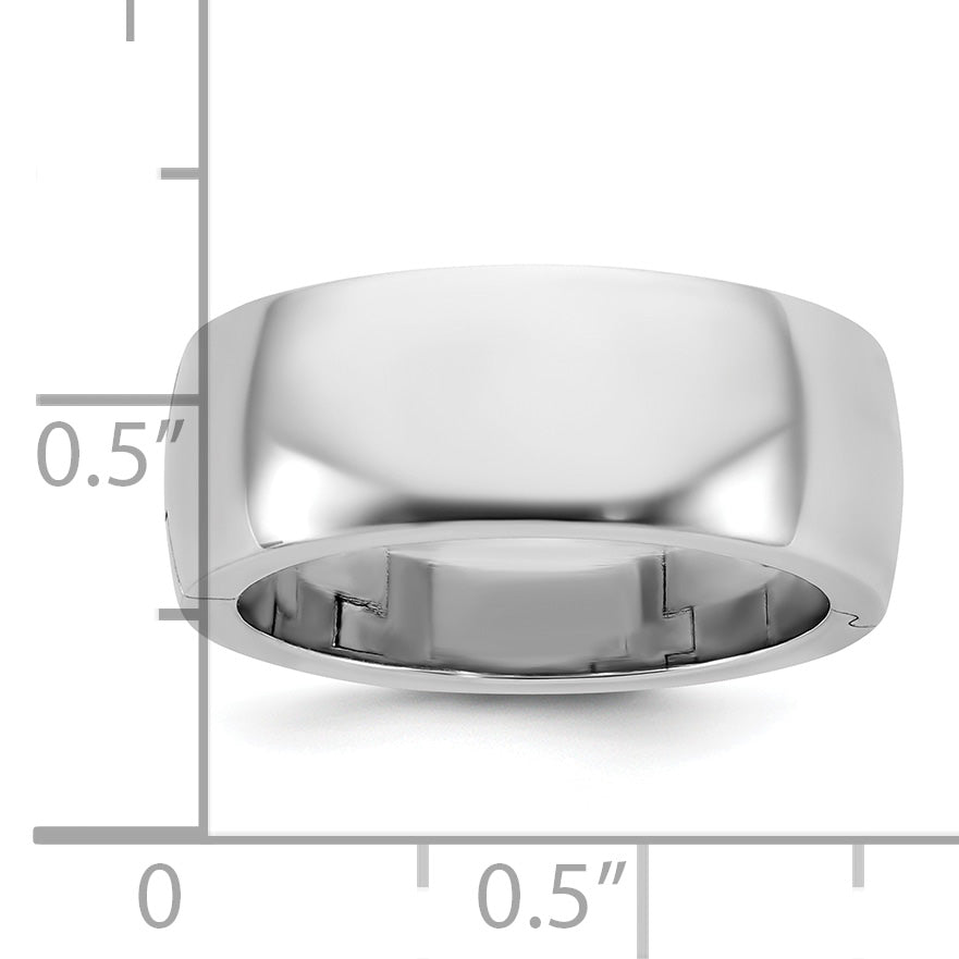14kw CLIQ 8mm Hinged Half Round Wedding Band