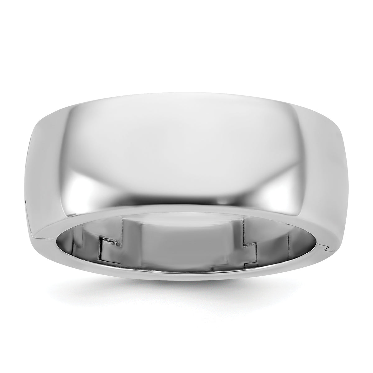 14kw CLIQ 8mm Hinged Half Round Wedding Band Size 12.5