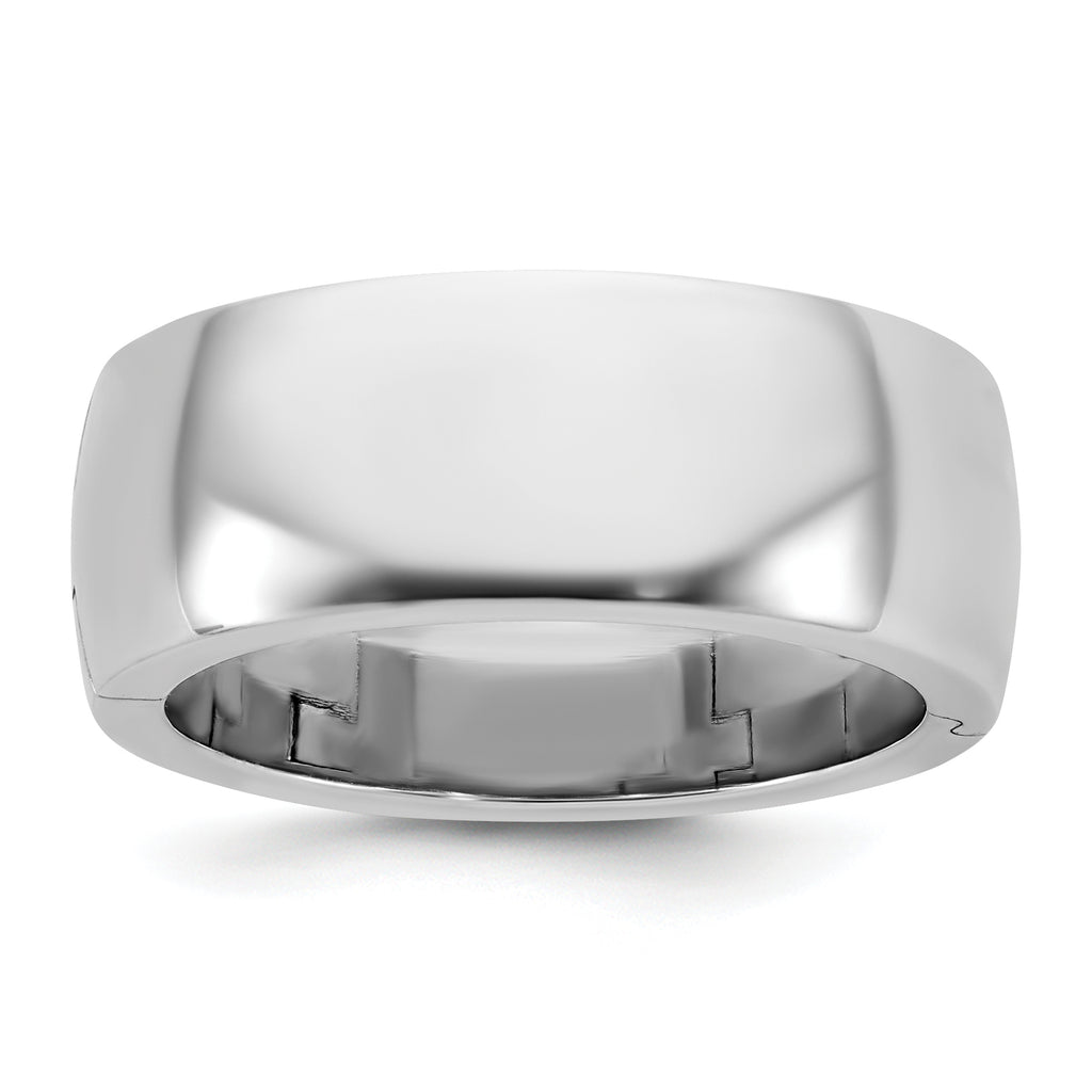 14kw CLIQ 8mm Hinged Half Round Wedding Band