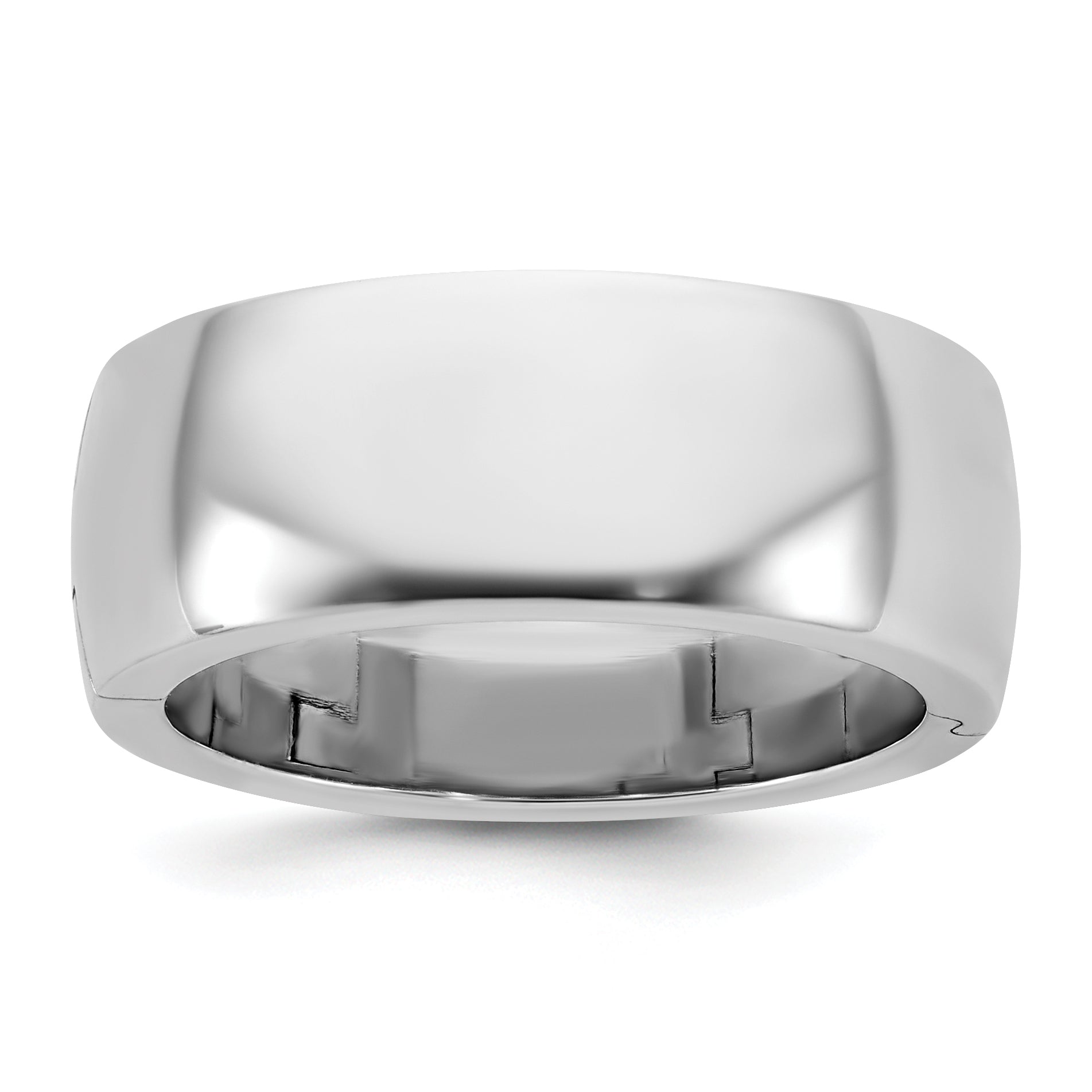 14kw CLIQ 8mm Hinged Half Round Wedding Band