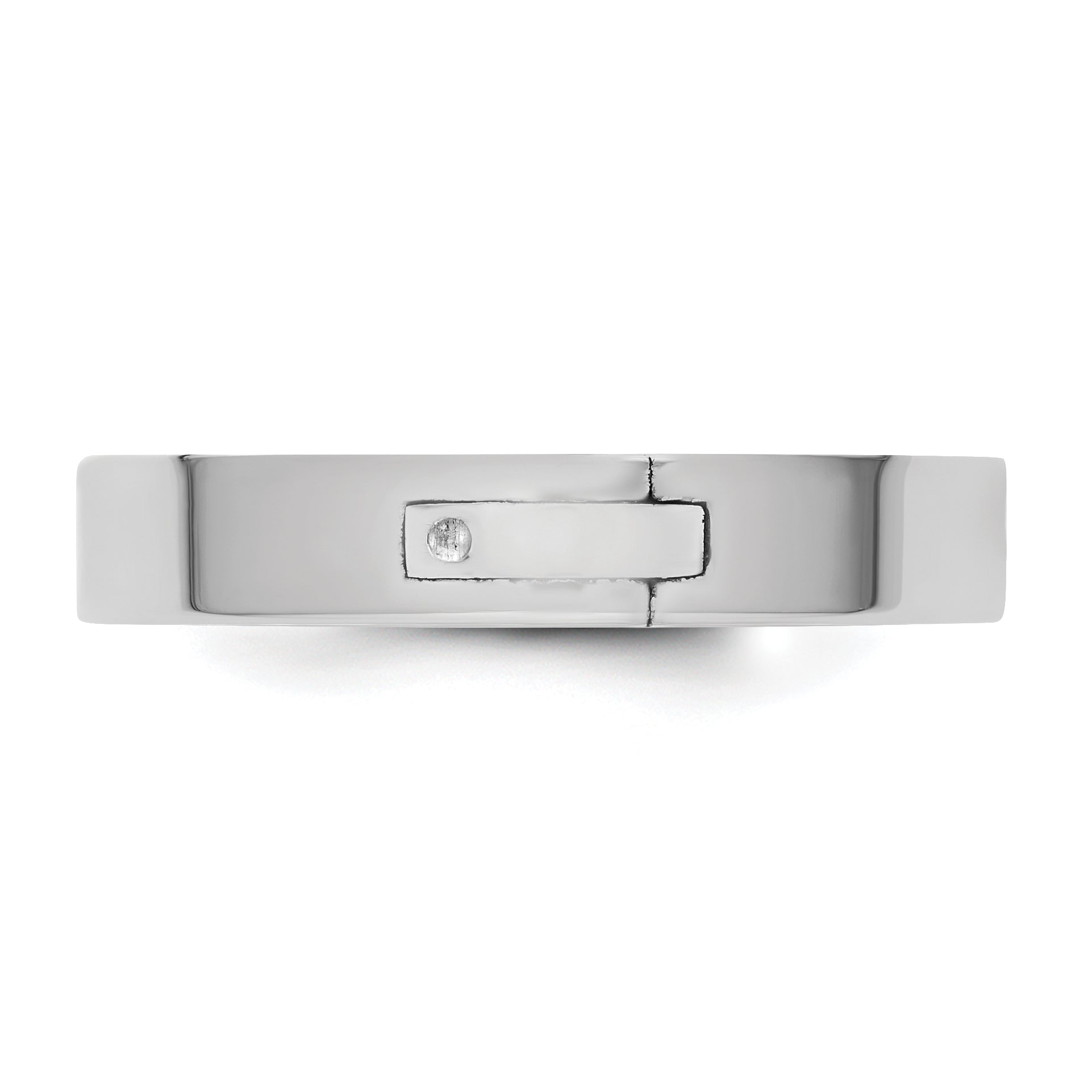 14K White Gold Flat Wedding Band 4mm