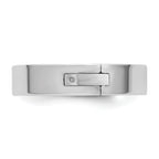 14K White Gold Flat Wedding Band 5mm