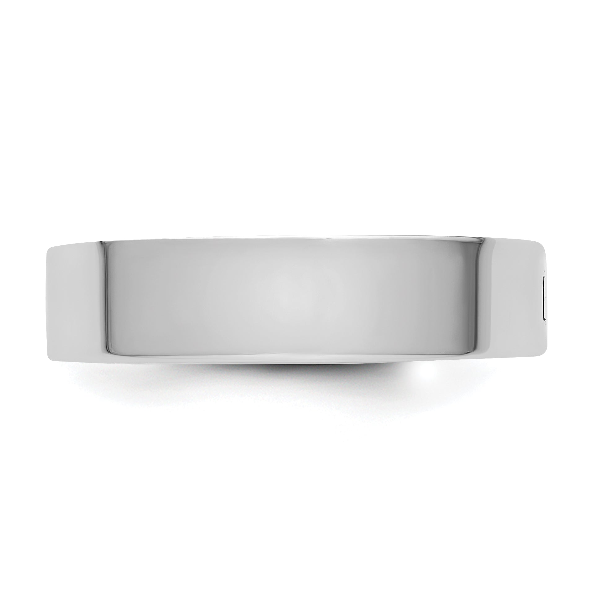 14K White Gold Flat Wedding Band 5mm