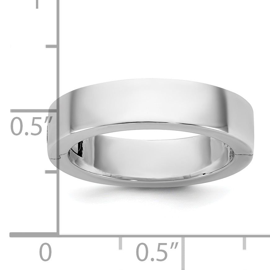 14K White Gold Flat Wedding Band 5mm