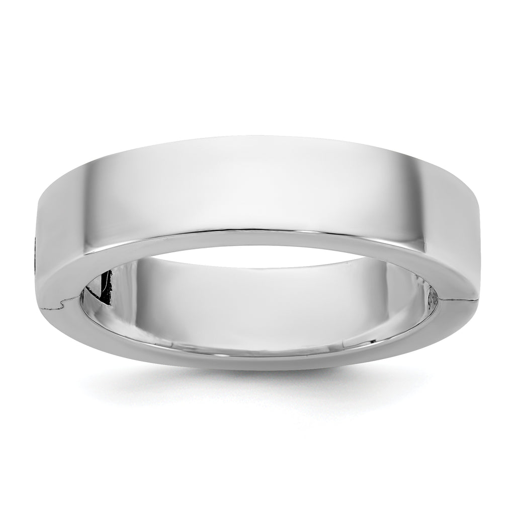 14K White Gold Flat Wedding Band 5mm