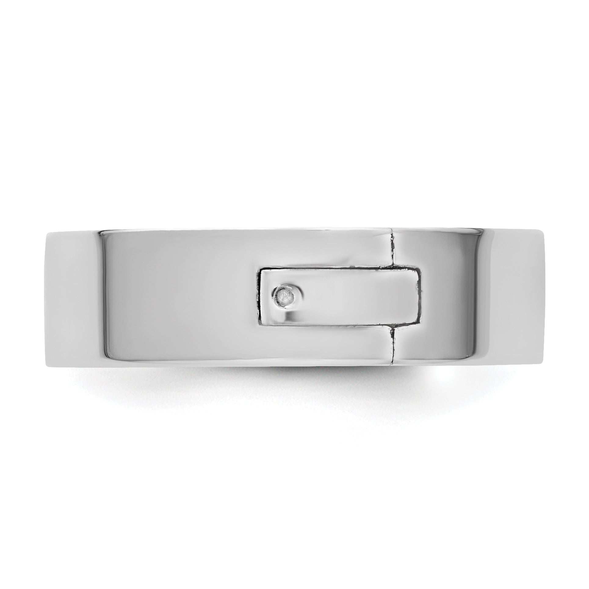 14K White Gold Flat Wedding Band 6mm