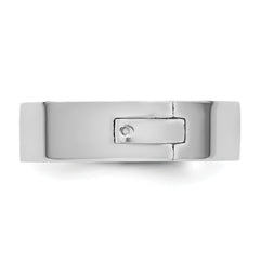 14kw CLIQ 6mm Hinged Flat Wedding Band Size 12.5