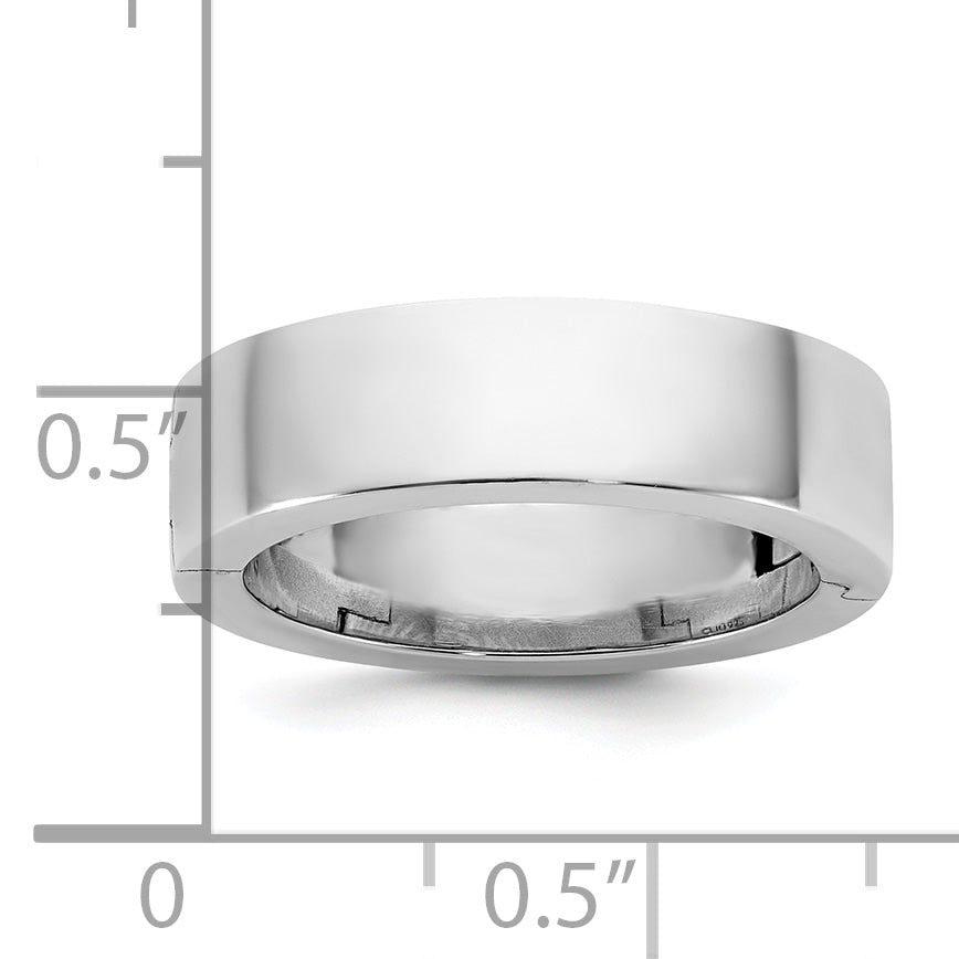 14kw CLIQ 6mm Hinged Flat Wedding Band Size 12.5
