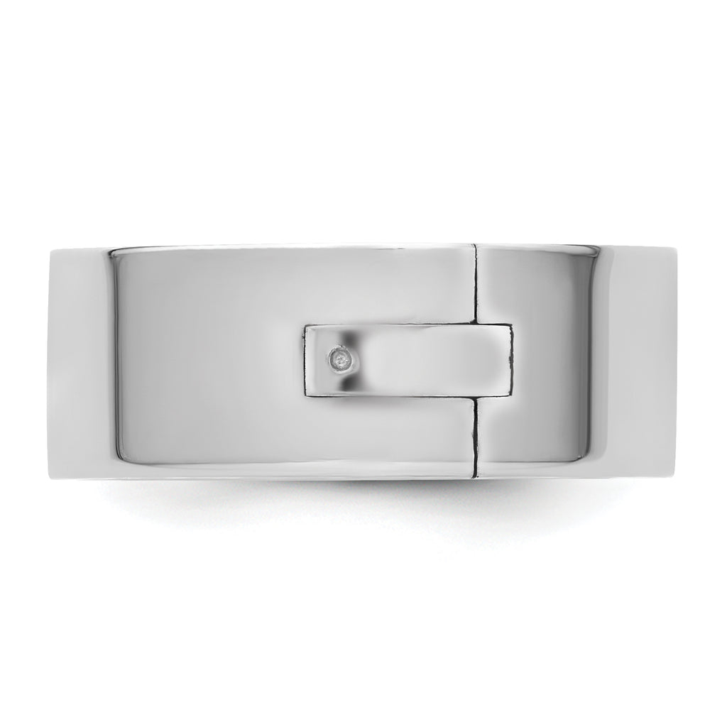 14kw CLIQ 8mm Hinged Flat Wedding Band