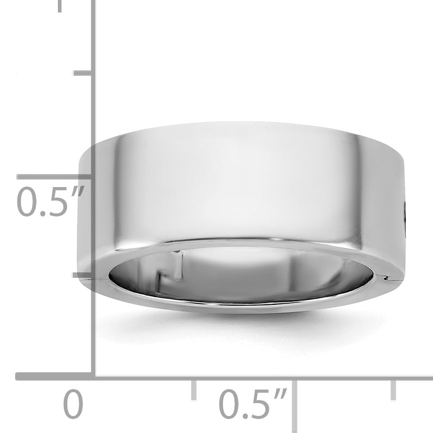 14kw CLIQ 8mm Hinged Flat Wedding Band Size 12.5