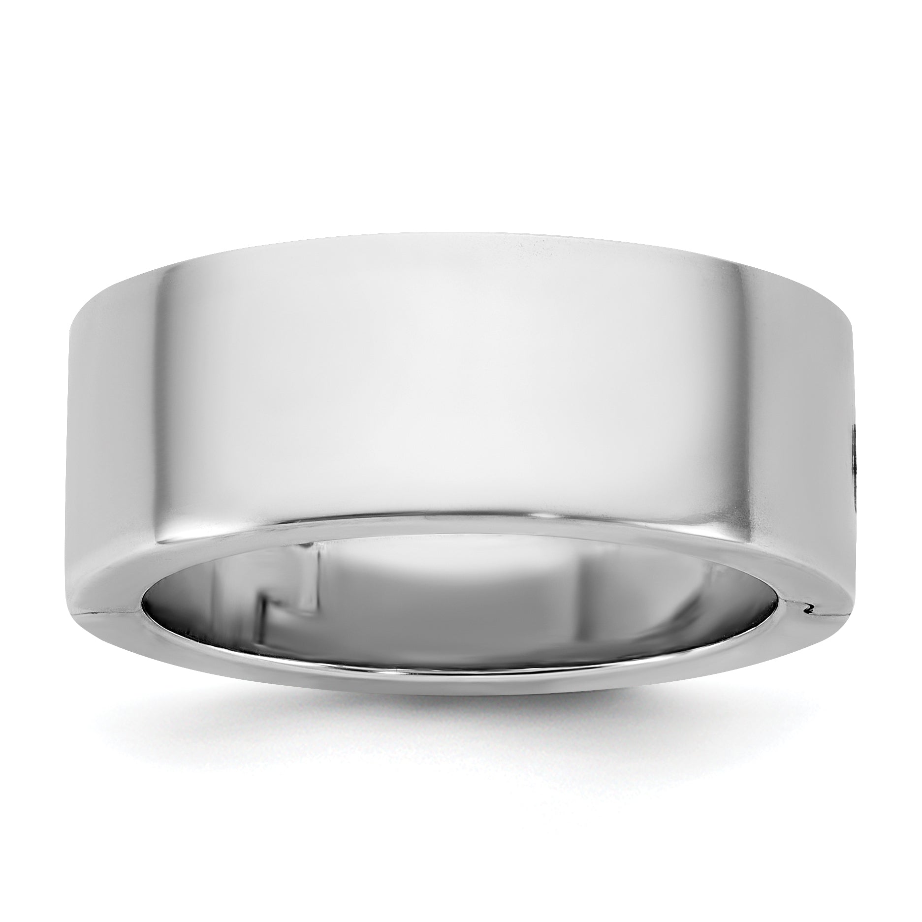 14kw CLIQ 8mm Hinged Flat Wedding Band Size 12.5