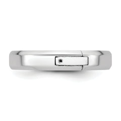 14kw CLIQ 4mm Hinged Beveled Edge Wedding Band Size 12