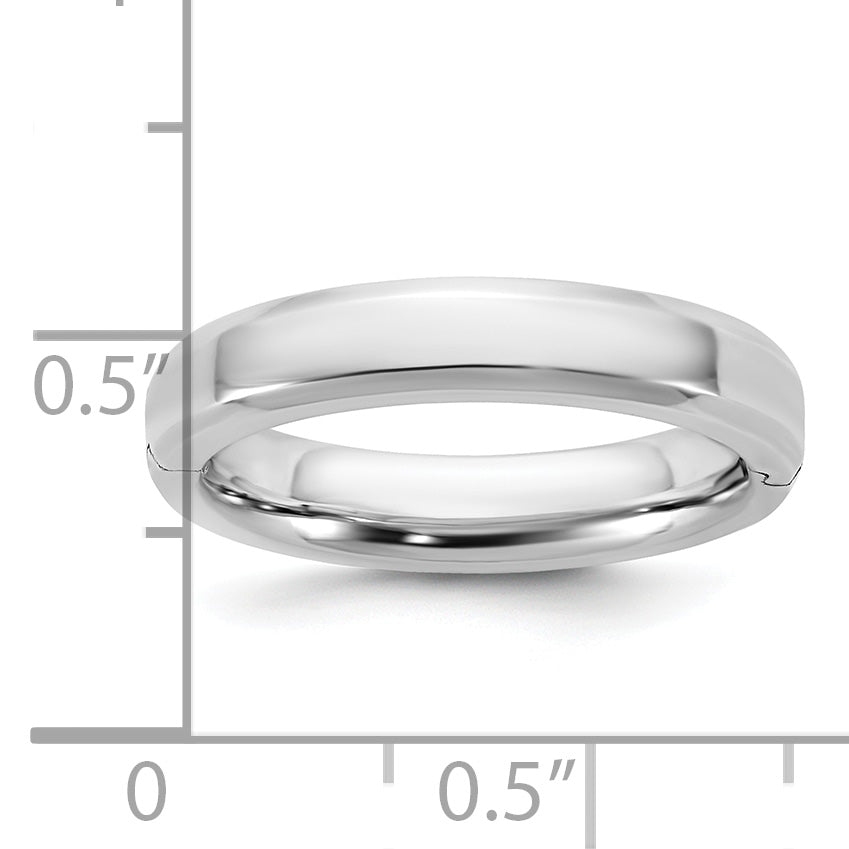 14kw CLIQ 4mm Hinged Beveled Edge Wedding Band Size 12