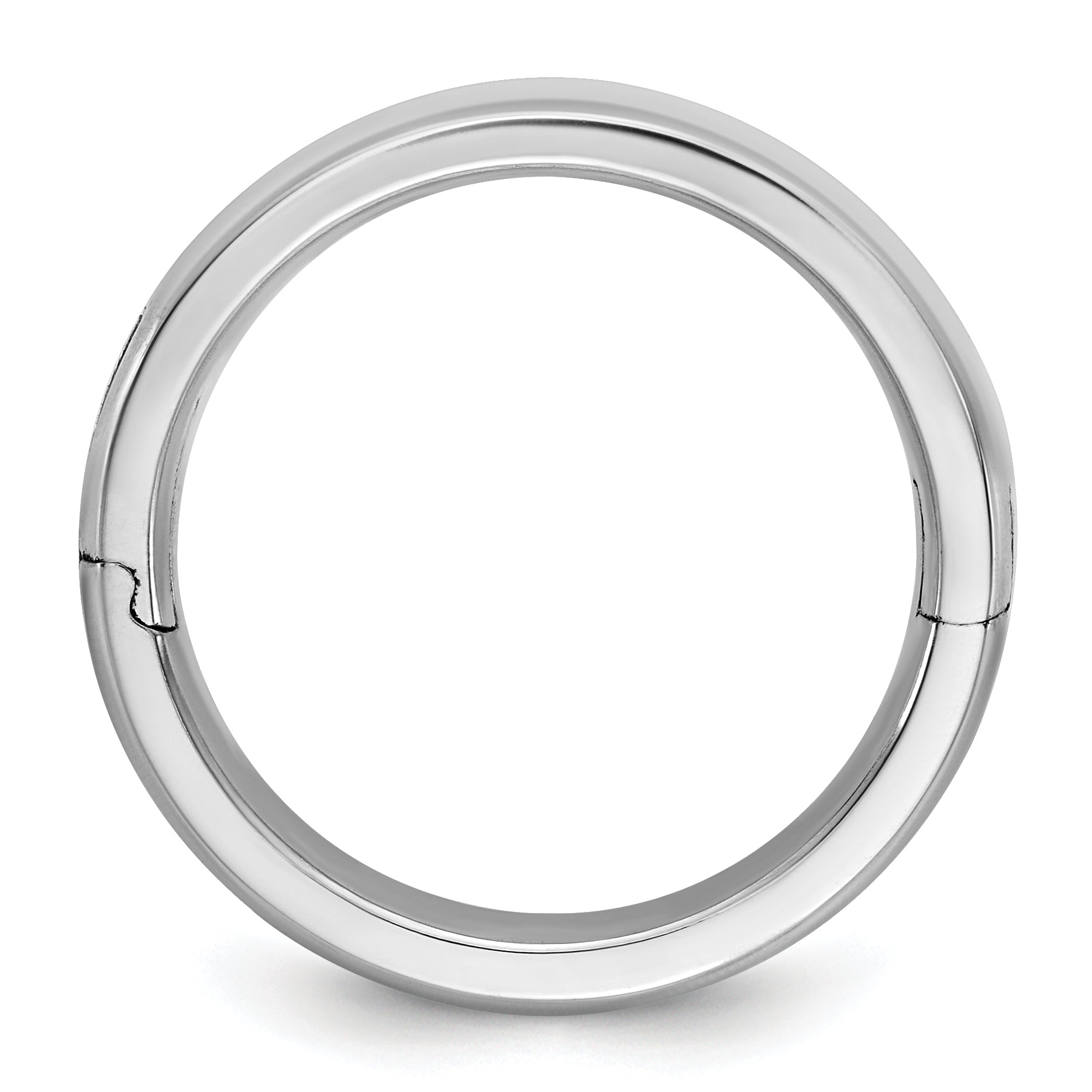 14kw CLIQ 6mm Hinged Beveled Edge Wedding Band Size 12.5