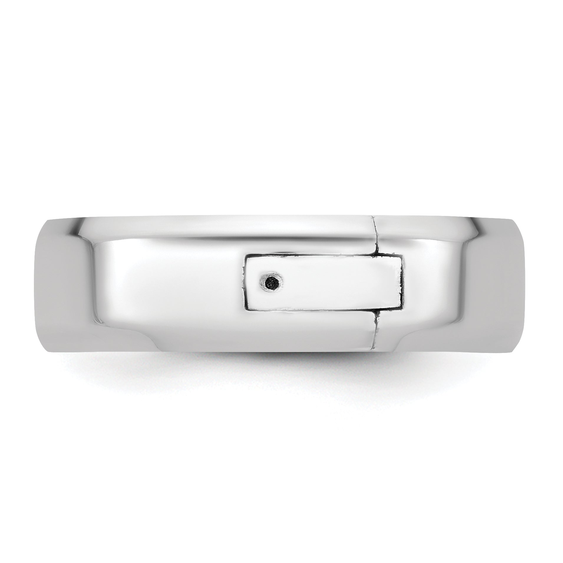 14K White Gold Beveled Wedding Band 6mm