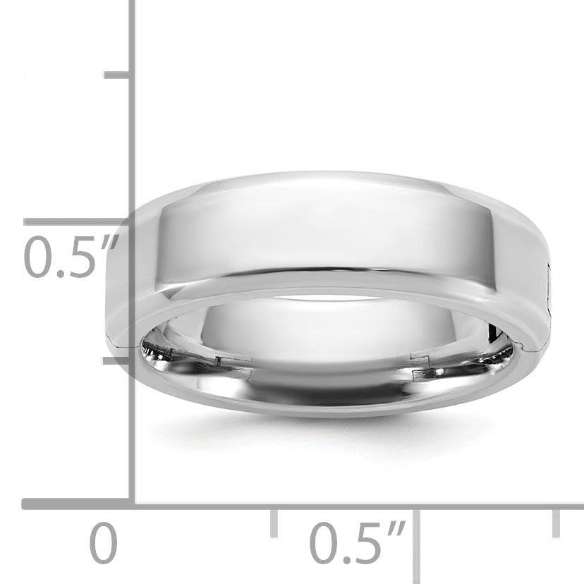 14kw CLIQ 6mm Hinged Beveled Edge Wedding Band Size 12.5
