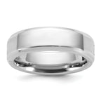 14K White Gold Beveled Wedding Band 6mm