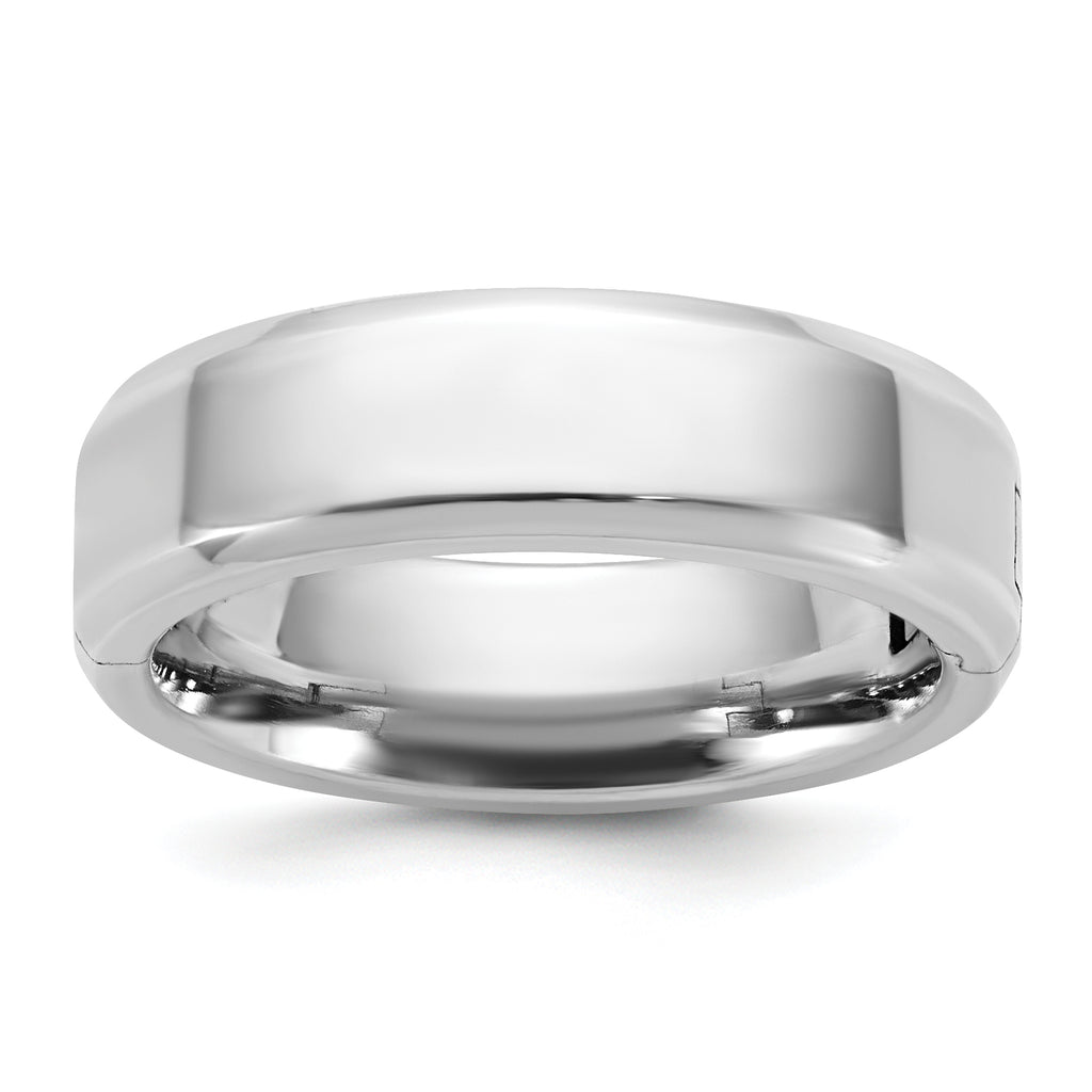 14kw CLIQ 6mm Hinged Beveled Edge Wedding Band