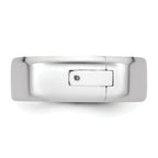 14K White Gold Beveled Wedding Band 7mm