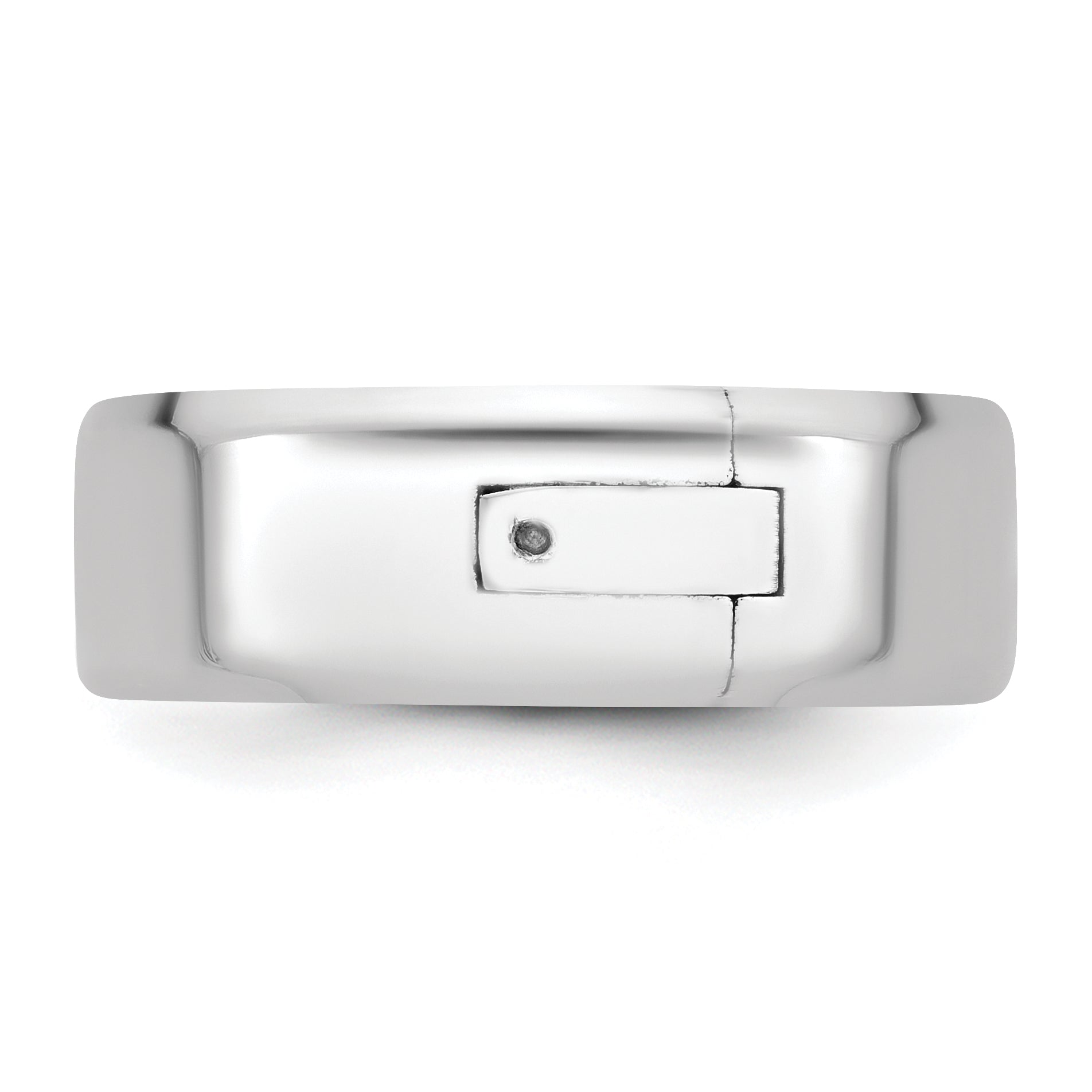 14K White Gold Beveled Wedding Band 7mm