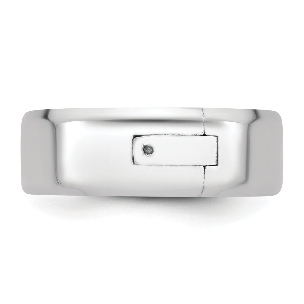 14kw CLIQ 7mm Hinged Beveled Edge Wedding Band