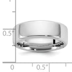 14K White Gold Beveled Wedding Band 7mm