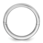 14K White Gold Beveled Wedding Band 8mm