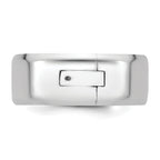 14K White Gold Beveled Wedding Band 8mm