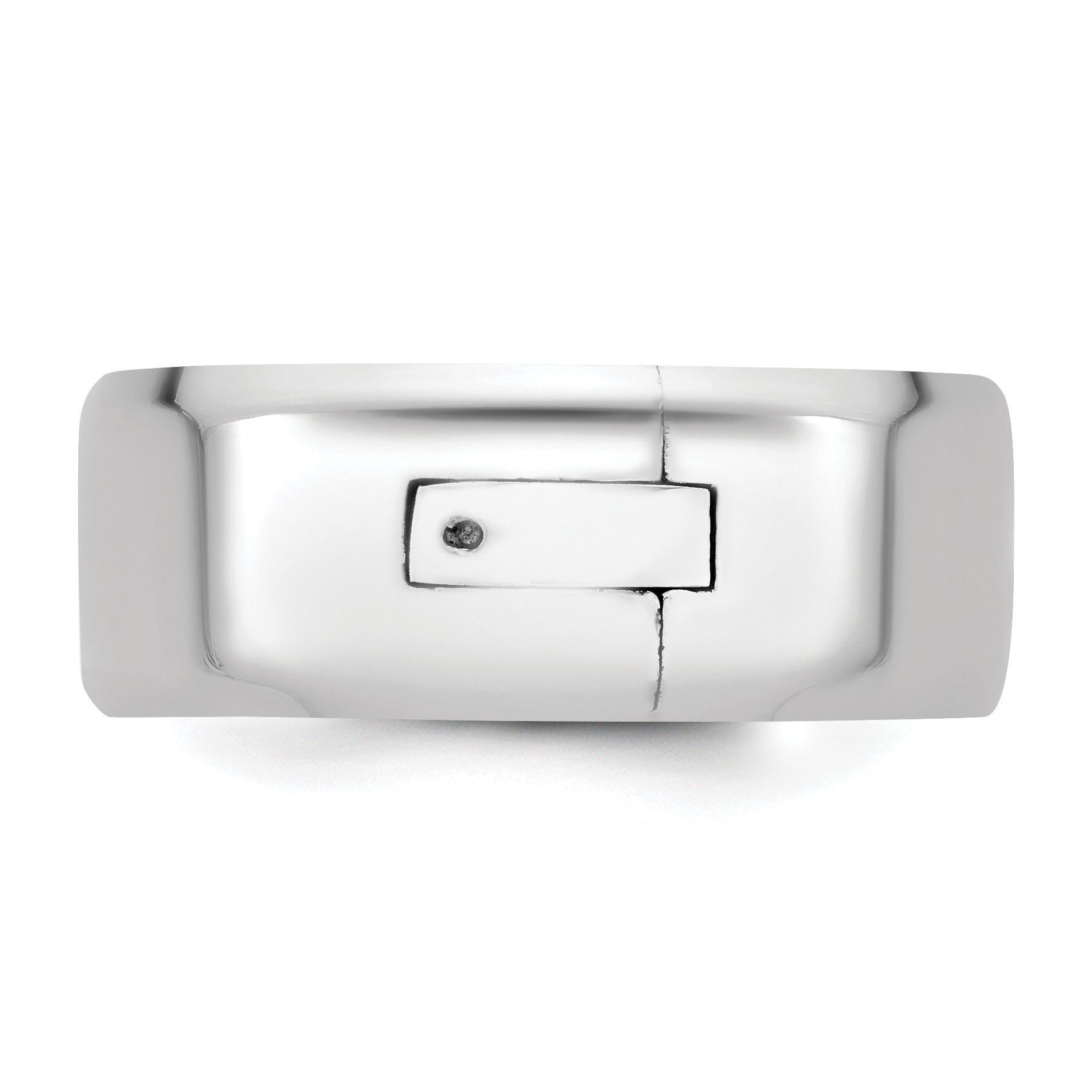 14K White Gold Beveled Wedding Band 8mm