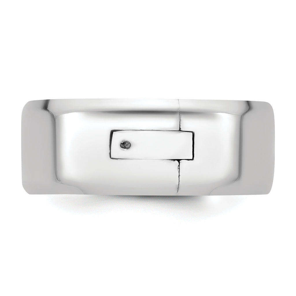 14kw CLIQ 8mm Hinged Beveled Edge Wedding Band
