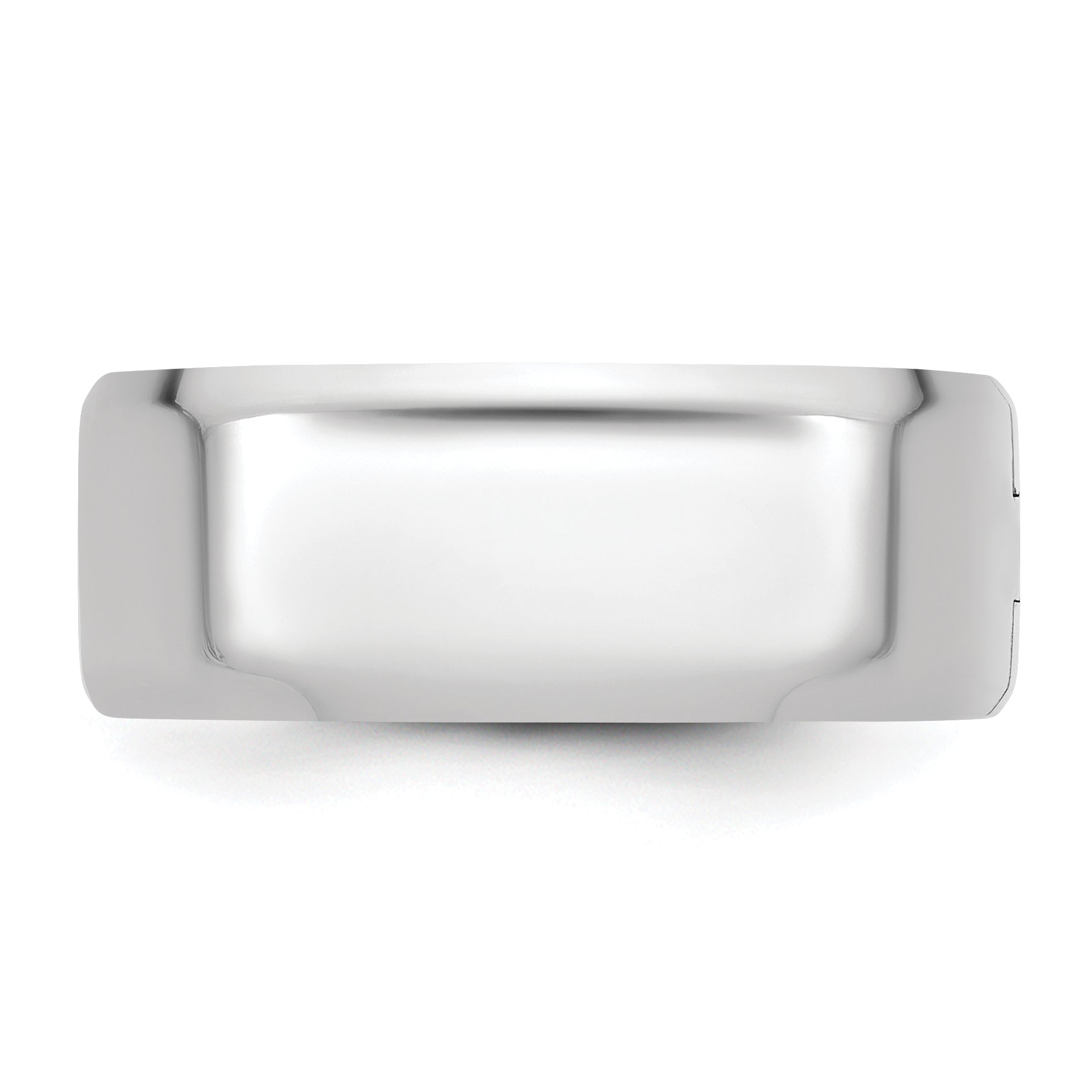 14K White Gold Beveled Wedding Band 8mm
