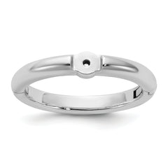 14kw CLIQ Low Profile Hinged Peg Set Engagement Ring Mounting (No Stone Included)