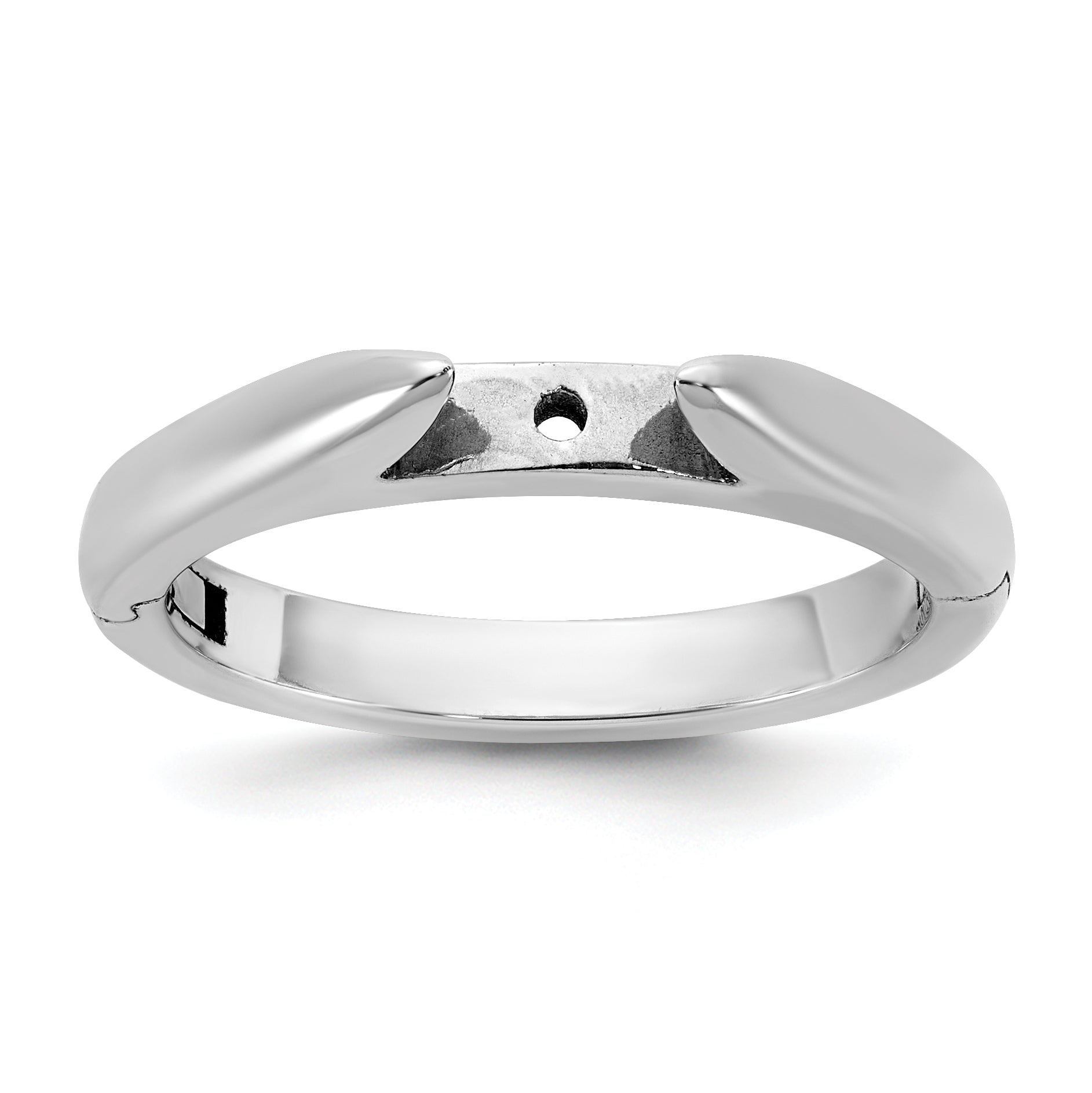 14kw CLIQ Hinged Cathedral Solitaire Peg Set Engagement Ring Mounting (No Stone Included)