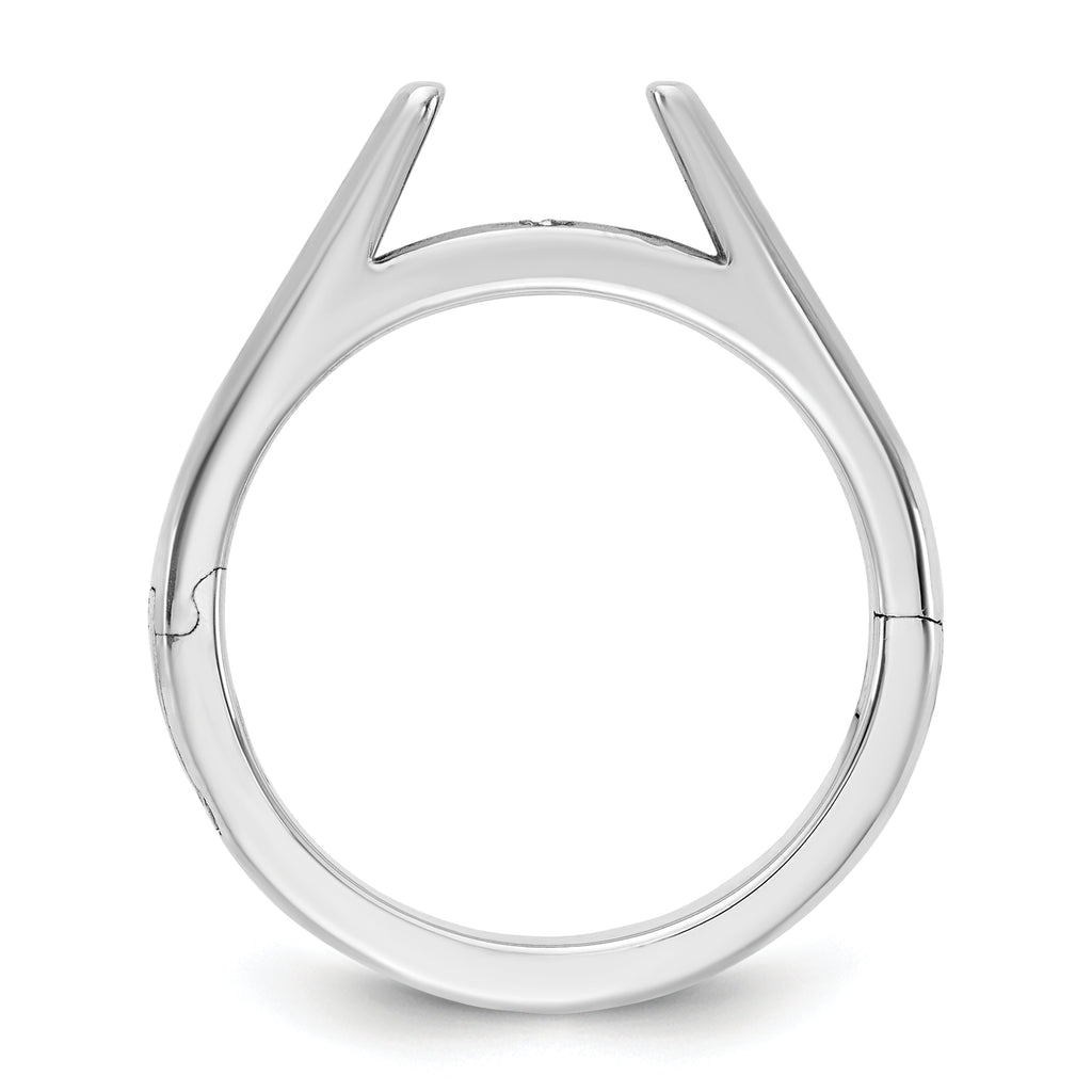 14kw CLIQ Hinged Cathedral Solitaire Peg Set Engagement Ring Mounting, No Stone Included
