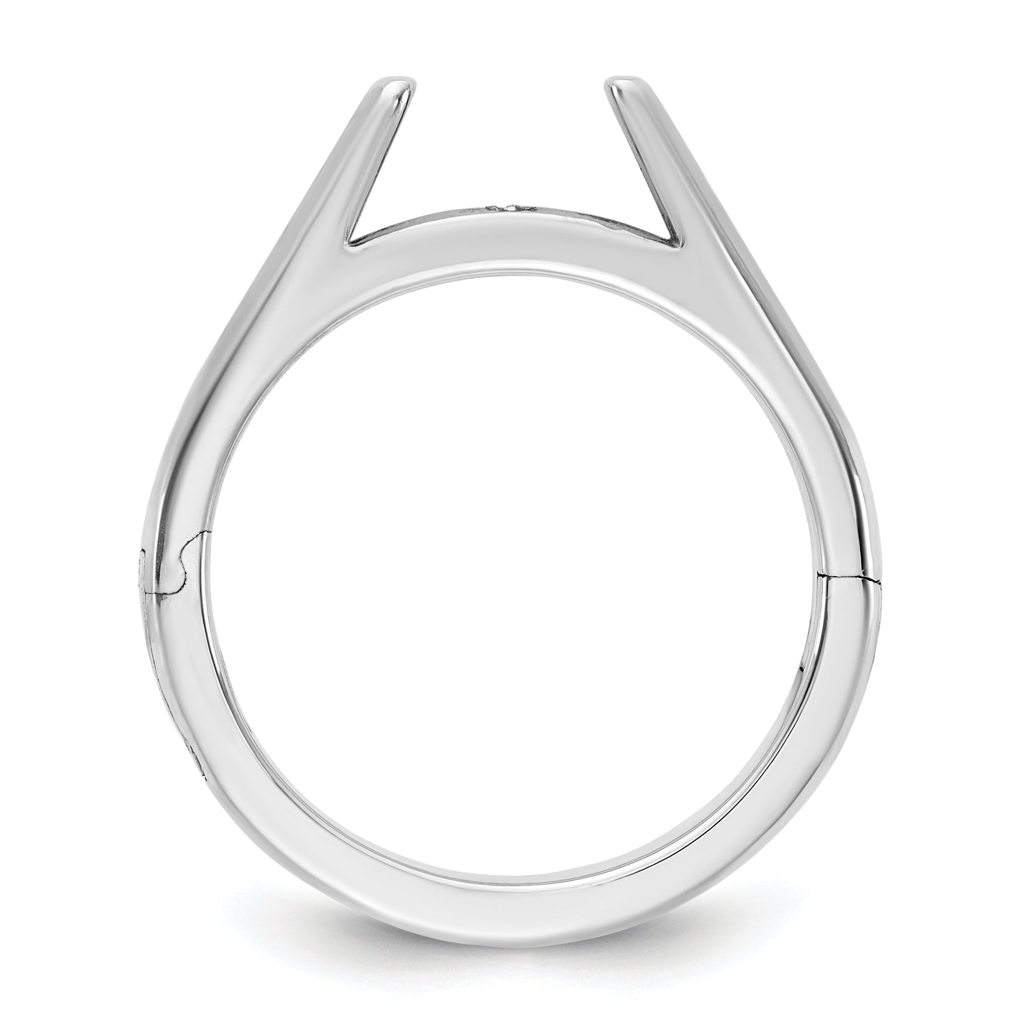 14kw CLIQ Hinged Cathedral Solitaire Peg Set Engagement Ring Mounting, No Stone Included