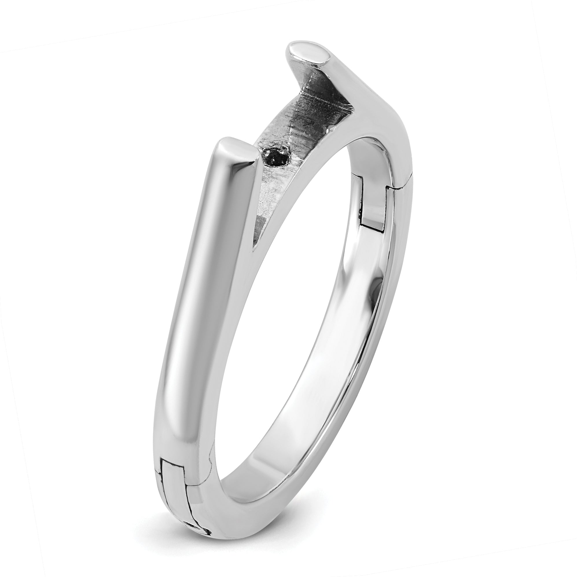 14kw CLIQ Hinged Cathedral Solitaire Peg Set Engagement Ring Mounting (No Stone Included)