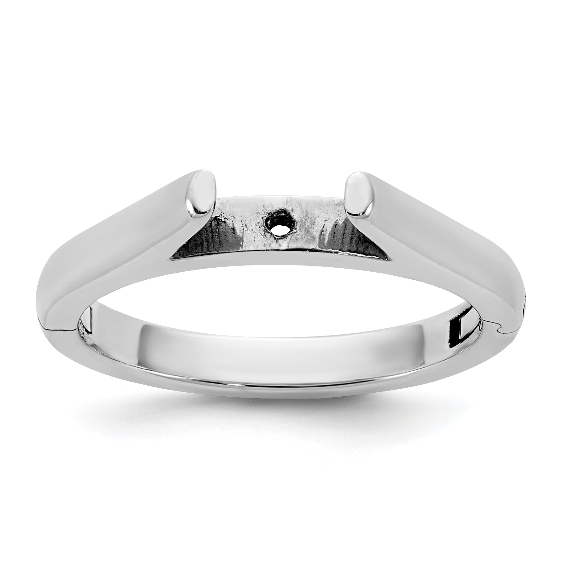 14kw CLIQ Hinged Cathedral Solitaire Peg Set Engagement Ring Mounting, No Stone Included