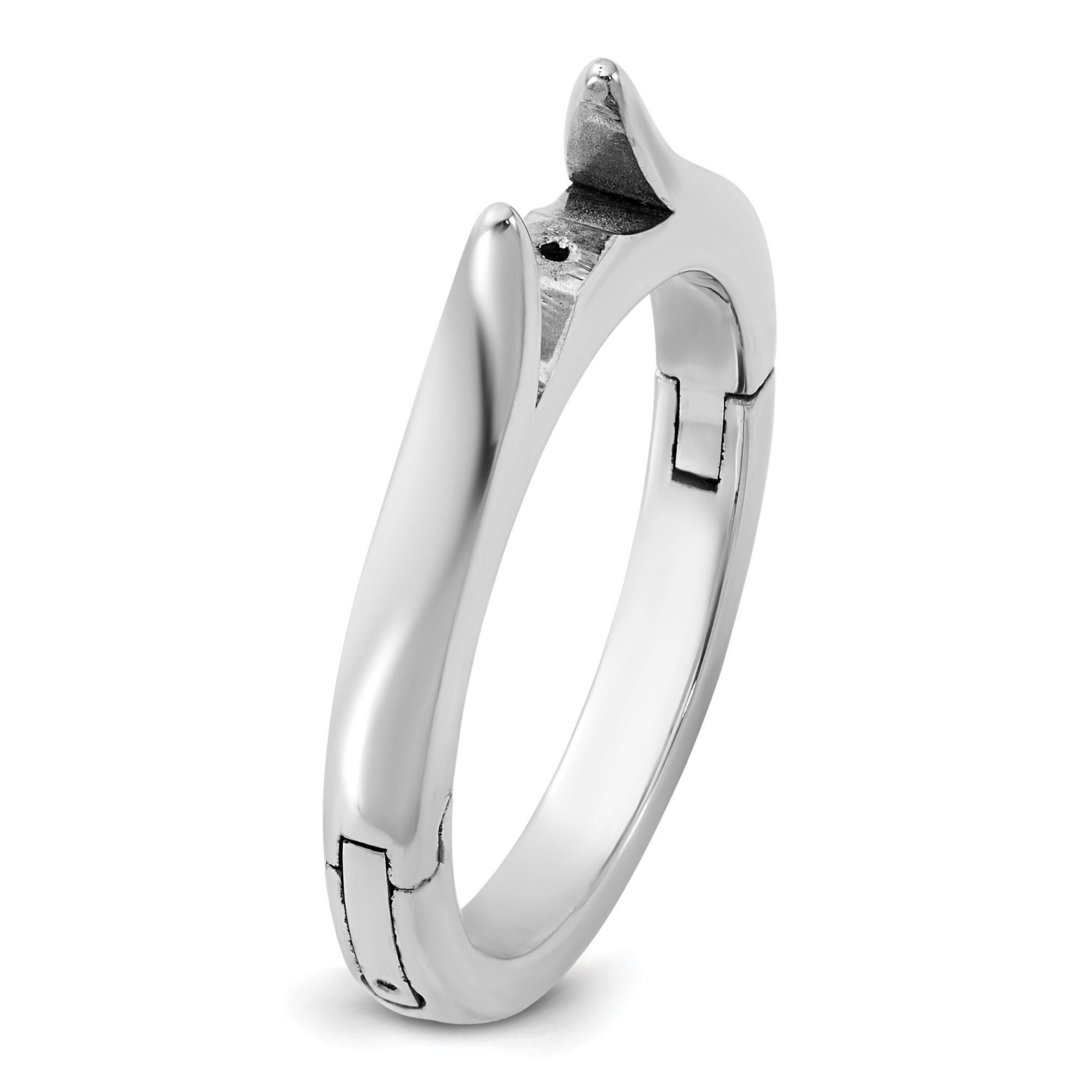 14kw CLIQ Hinged Cathedral Solitaire Peg Set Engagement Ring Mounting (No Stone Included)