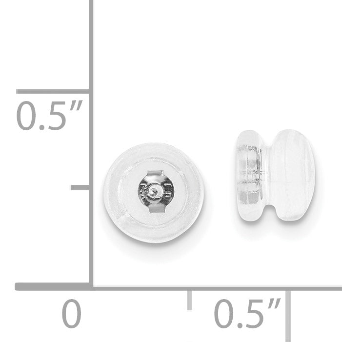 Silicone Sliders Sterling Silver Rhodium-plated Mushroom 1 Pair