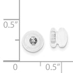 Silicone Sliders 14k White Gold Mushroom 1 Pair