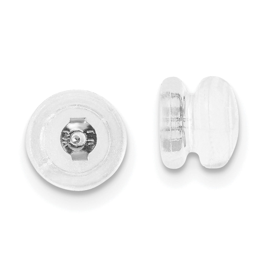Silicone Sliders 14k White Gold Mushroom 1 Pair