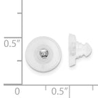 Silicone Sliders Sterling Silver Rhodium-plated Disk 1 Pair