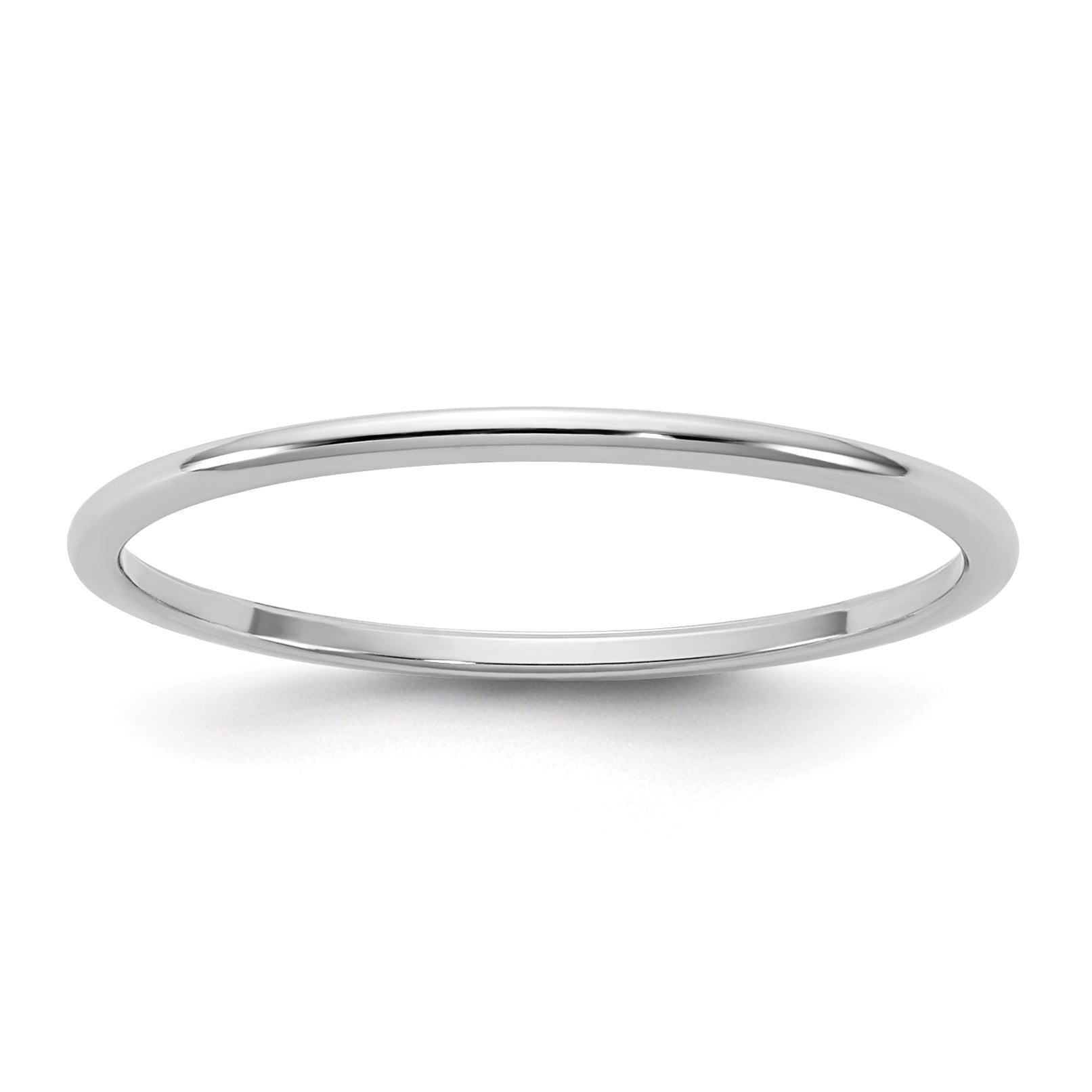 10K White Gold Half-Round Wedding Band 1mm