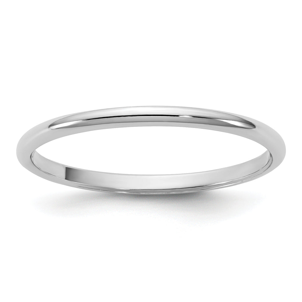 1.5mm 10K White Gold Standard Half Round Wedding Band - Sophia Jewelers