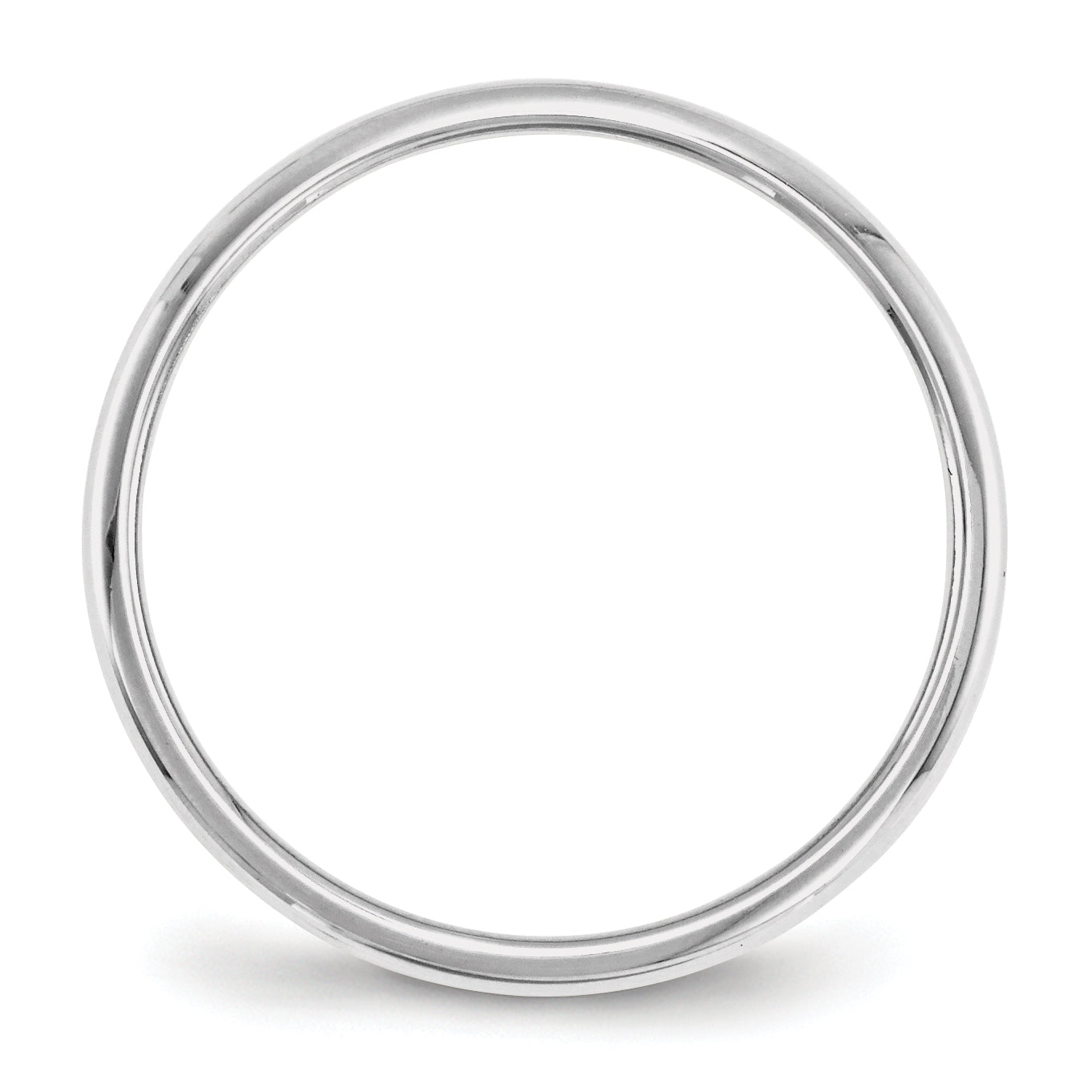 14k White Gold 2mm Half-Round Wedding Band