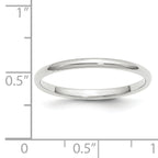 2.0mm 10K White Gold Standard Half Round Wedding Band - Sophia Jewelers