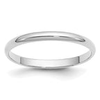 14k White Gold 2mm Half-Round Wedding Band